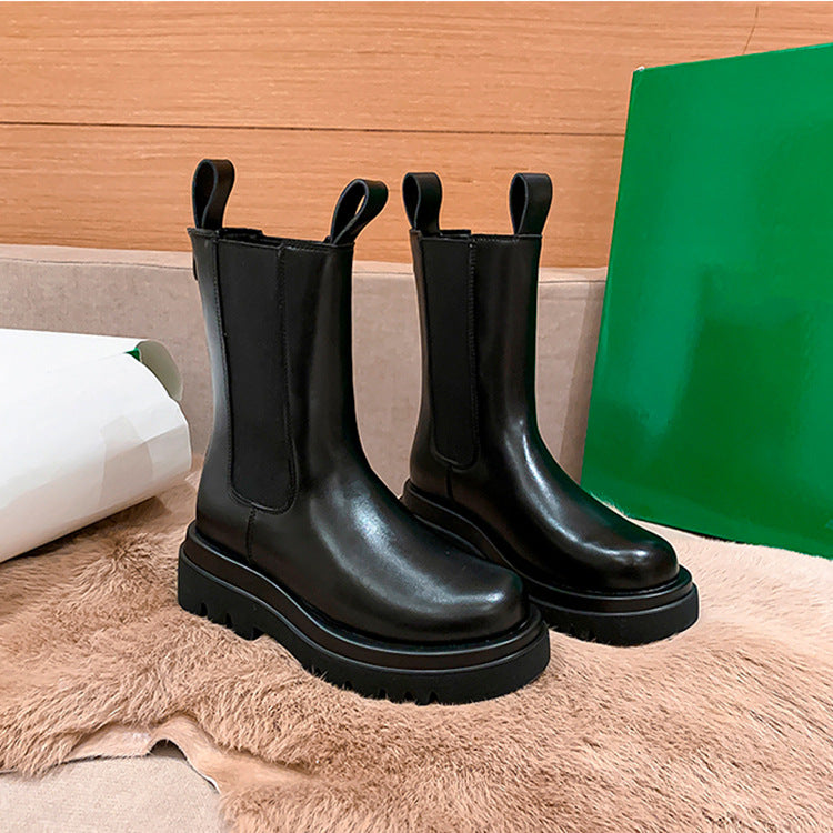 Women's Fleece Warm Leather Martin Boots