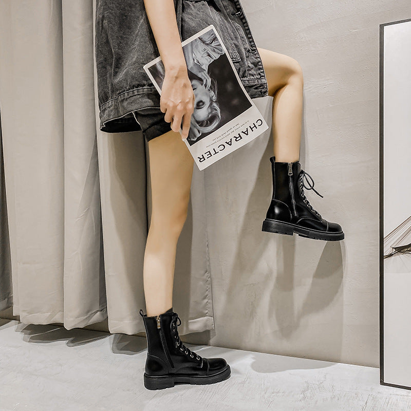 British style thick-soled spring and autumn single boots