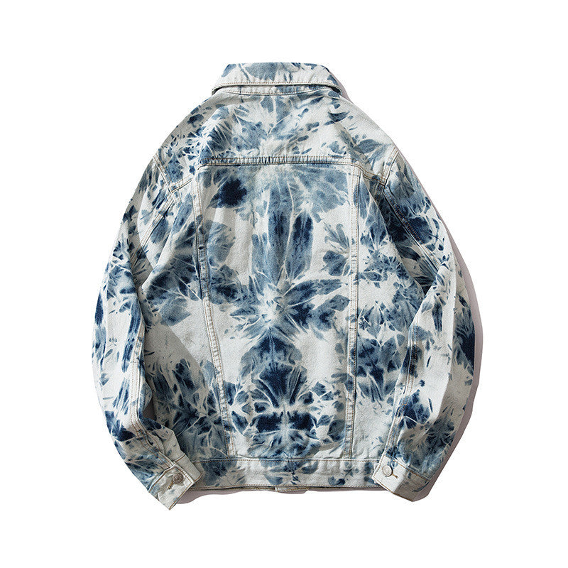 Tie-dye national-stil denimjakke