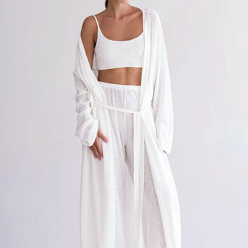 New Soft And Comfortable Long-sleeve Knit Underwear Set Of Three