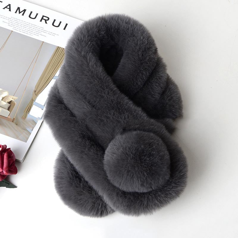 Thick Plush Warmth Imitation Rabbit Fur Scarf Collar