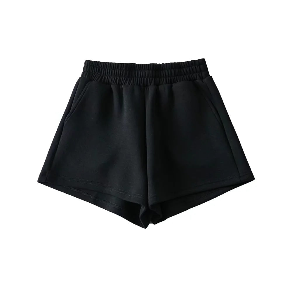 Elastic Waist Sports Shorts Women's Loose-fitting Versatile Outerwear Casual  7-color