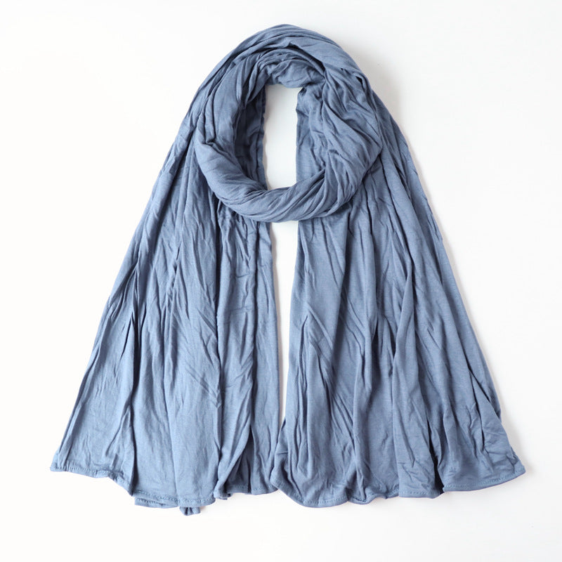 Monochrome mercerized cotton jersey scarf