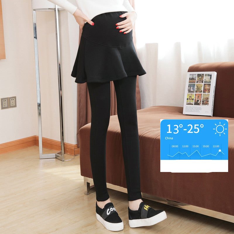 Fake two-piece pleated skirt pants