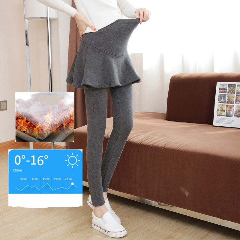 Fake two-piece pleated skirt pants