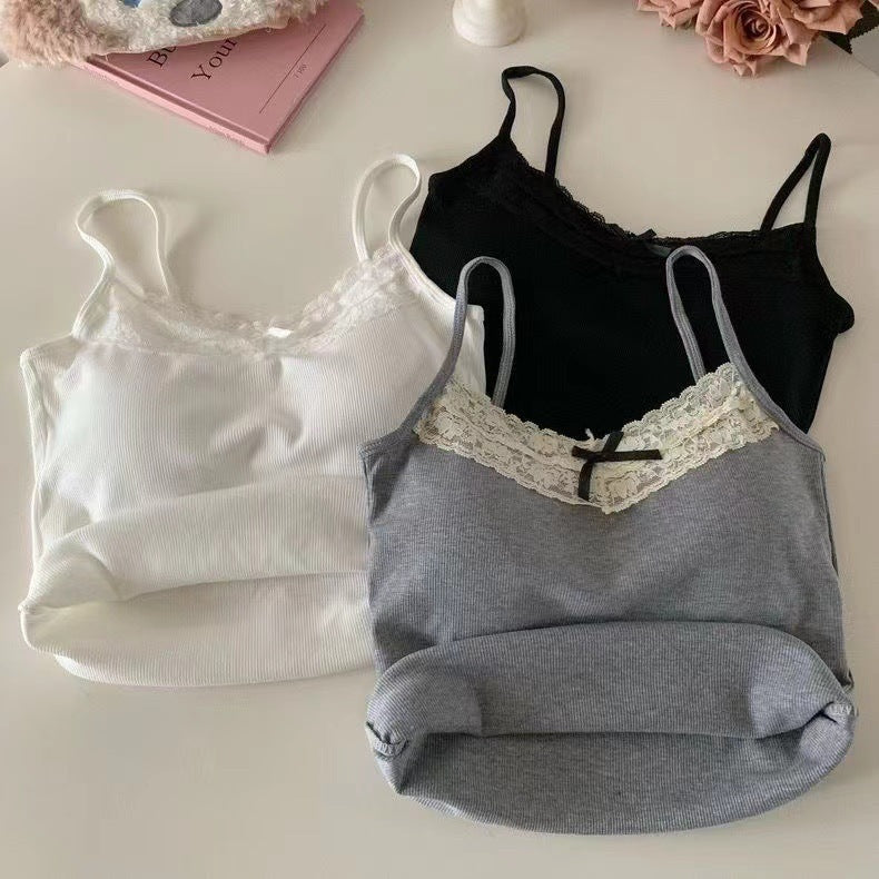 Bow Lace Seamless With Braces And Breast Pad