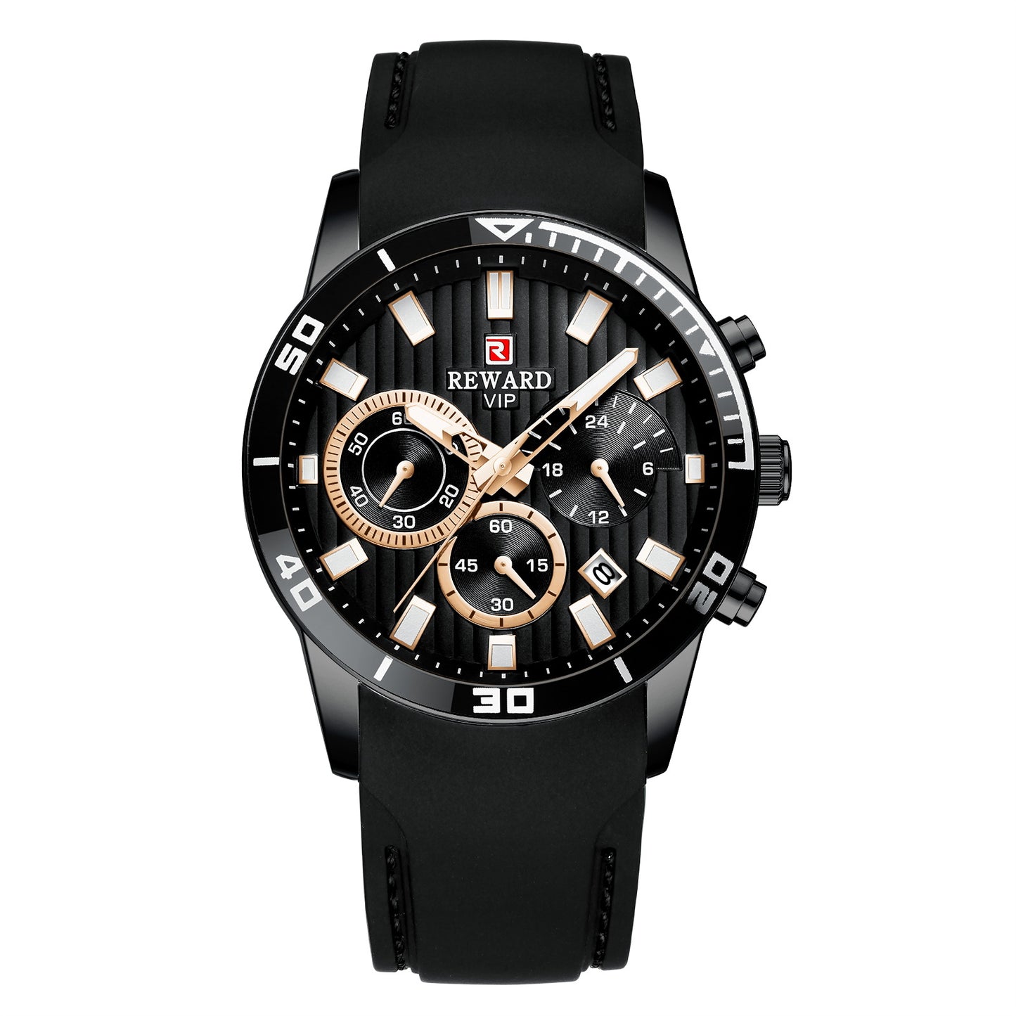 Men's sports watch with silicone strap