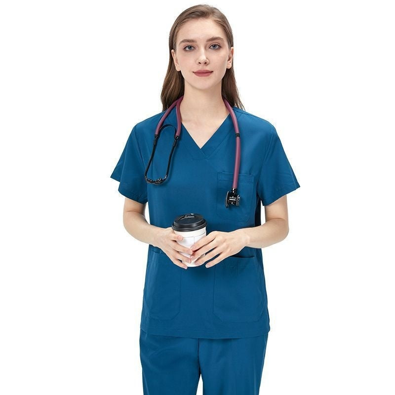 Womens Elastic Short Sleeve Surgical Gown For The Operating Room