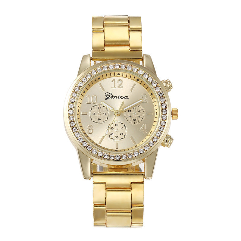 Women's Diamond Business Steel Belt Gift Box Fashionable All-match Trendy Quartz Watch