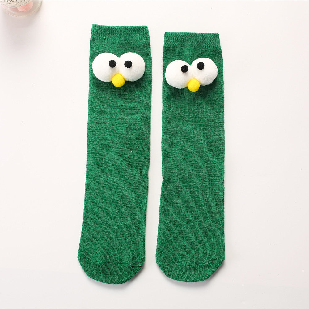 Knee-length Doll Socks With Big Eyes