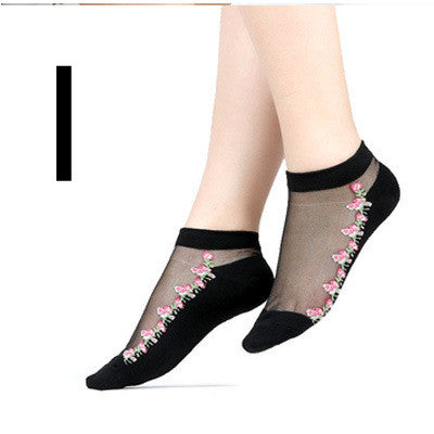 Short Transparent Non-slip Wear-resistant Invisible Cotton Bottom Crystal Boat Socks