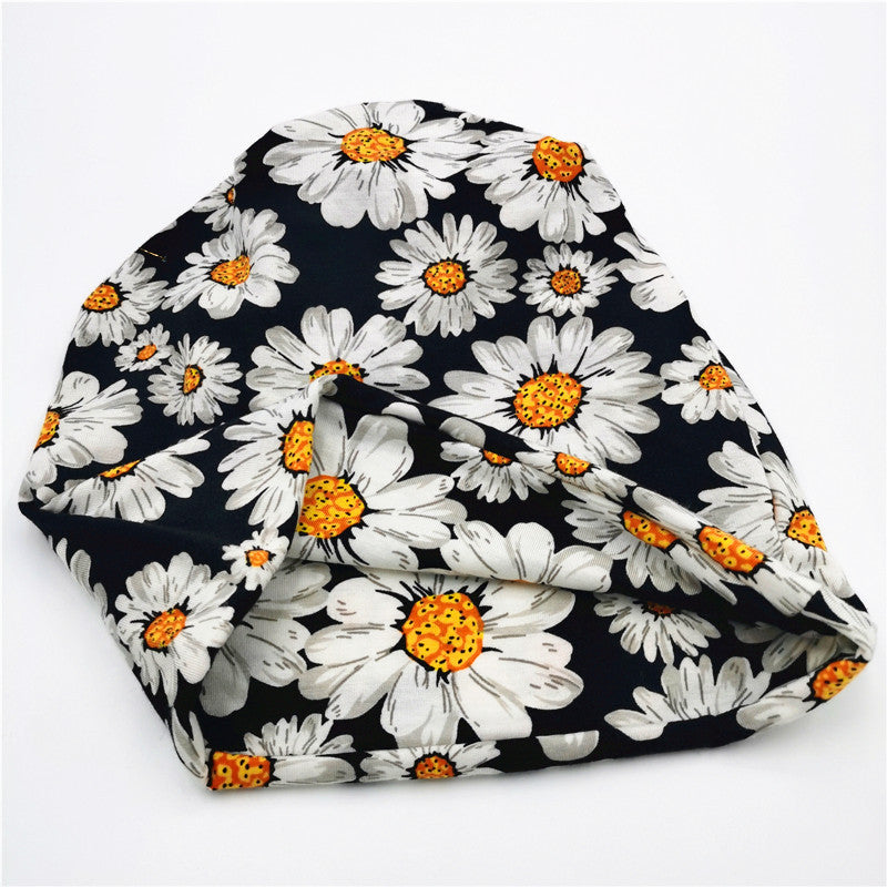 Printed Multifunctional Turban Chrysanthemum Pullover Hat For Men And Women