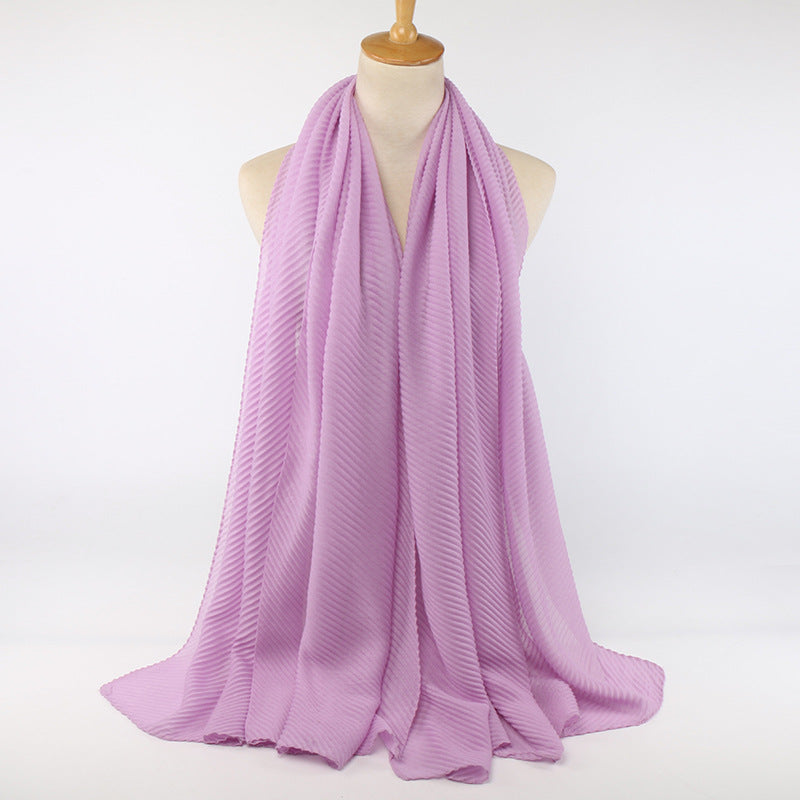 Pleated cotton women's scarf