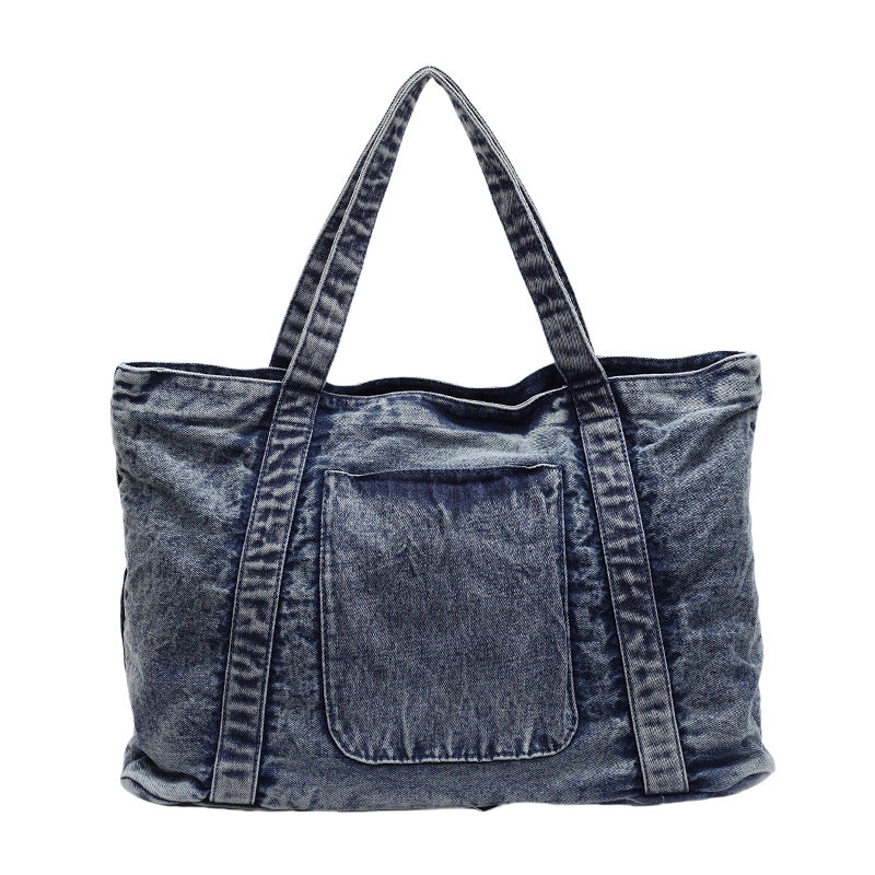 Japanese And Korean Retro Washed Portable Denim Bag
