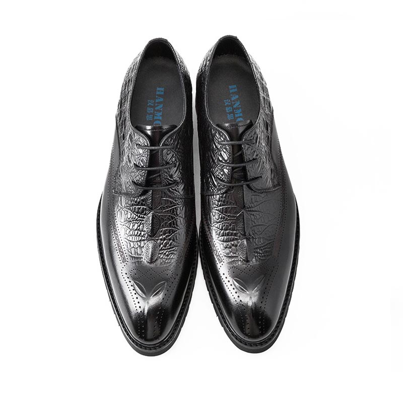 Carved Business Casual Men's Cowhide Leather Shoes
