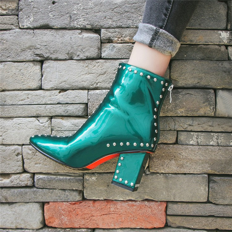 Pointed high-heeled Martin boots