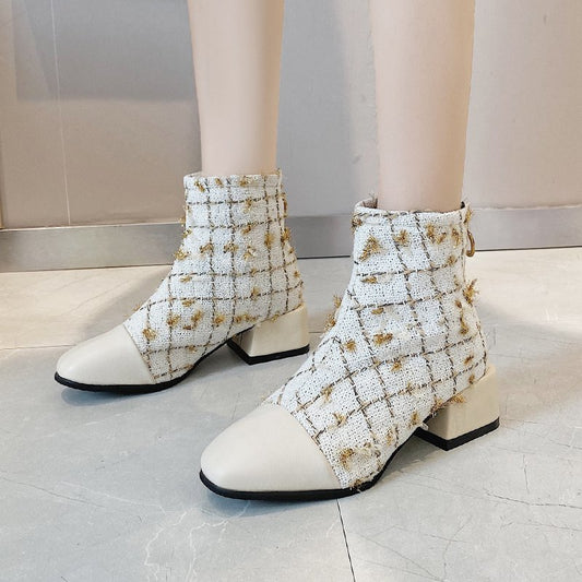 Korean Style Small Fragrance Ladies Fashion Boots