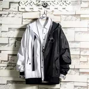 Men's hooded jacket loose coat