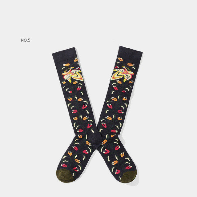Net Red Socks Street Skateboard Sesame Jacquard European Style