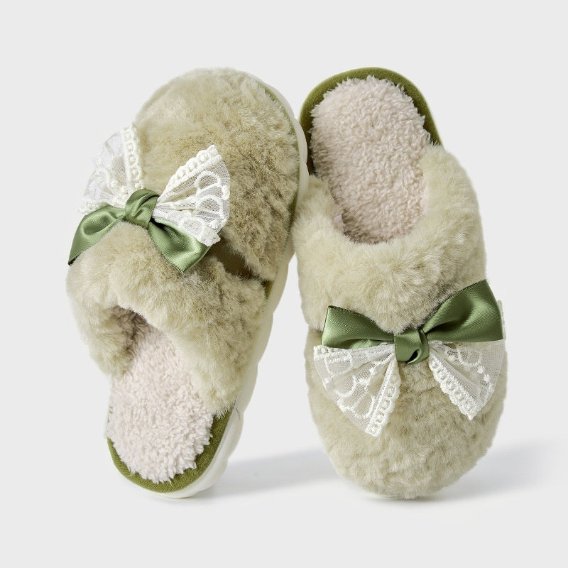 Simple Plush Cotton Slippers Indoor Home Warm Slugged Bottom Soft And Comfortable