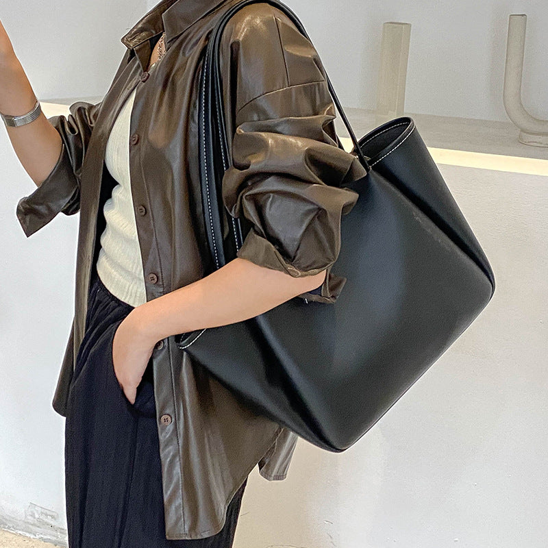 Women's Large-capacity Soft-leather Shoulder Bag