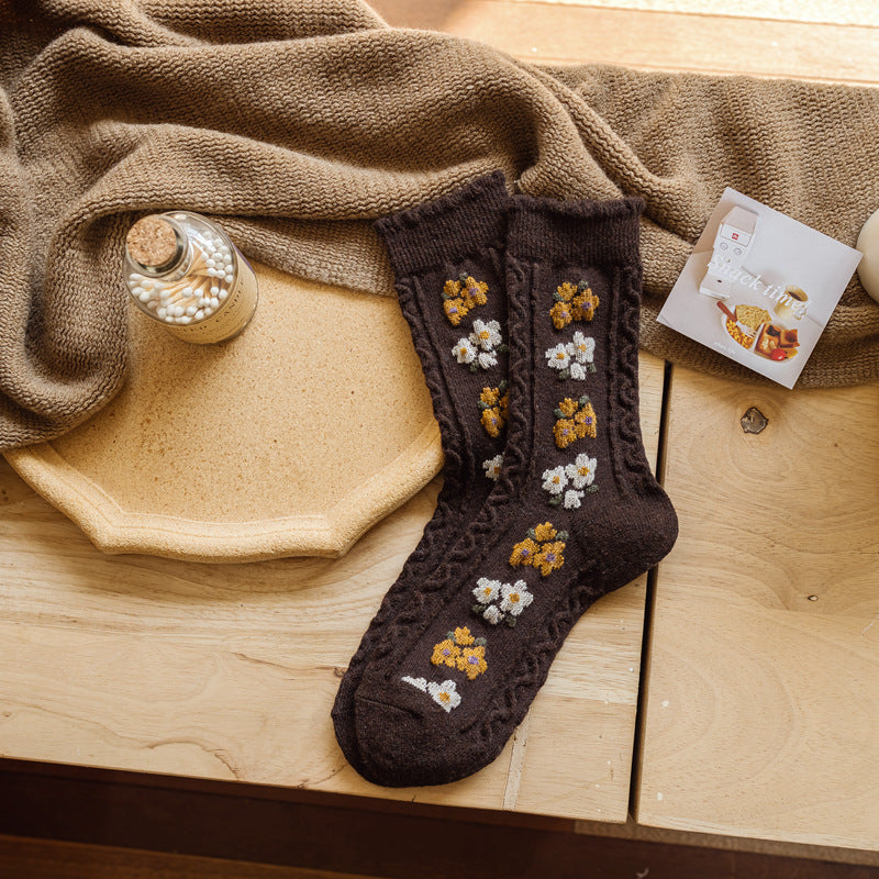 Sen Series Wool Socks New Style Thickened Retro And Lovely