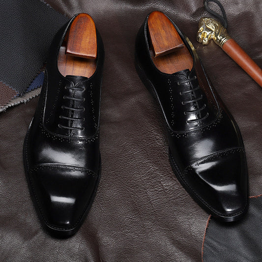Business Casual Tie-headed Leather Men's Shoes