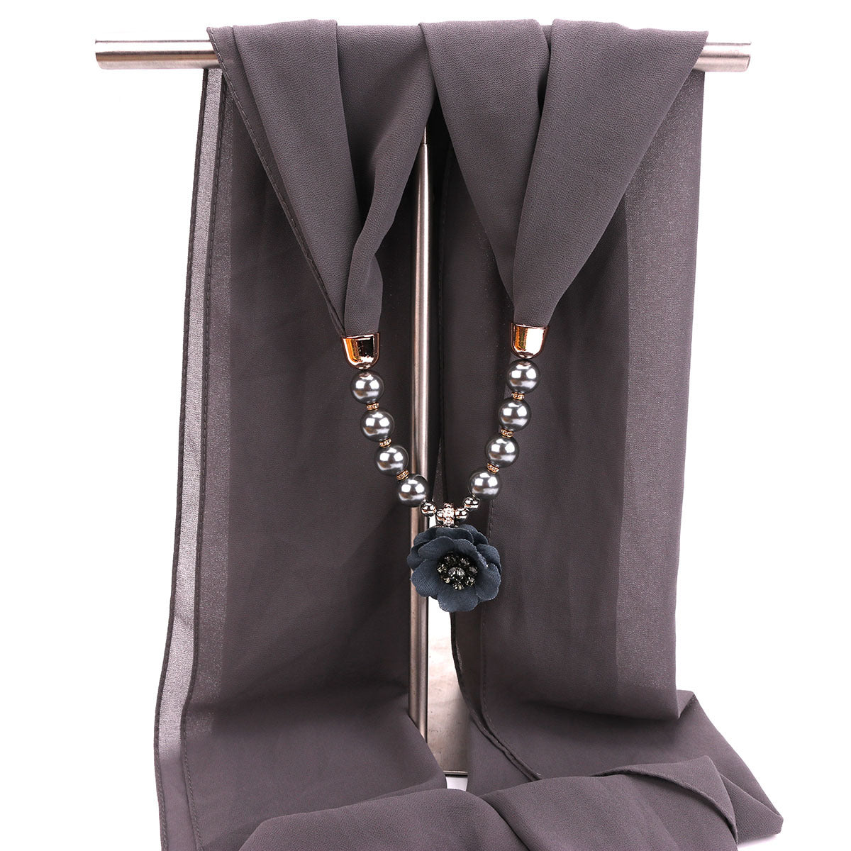 Pearl chiffon jewelry necklace scarf