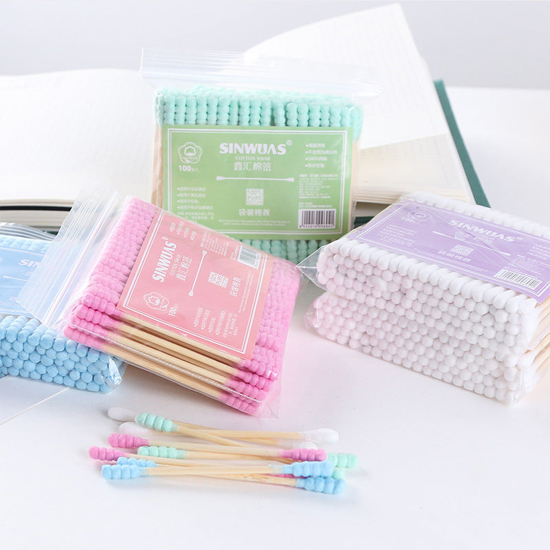 Double-Headed Wooden Stick And Ear Cotton Swab
