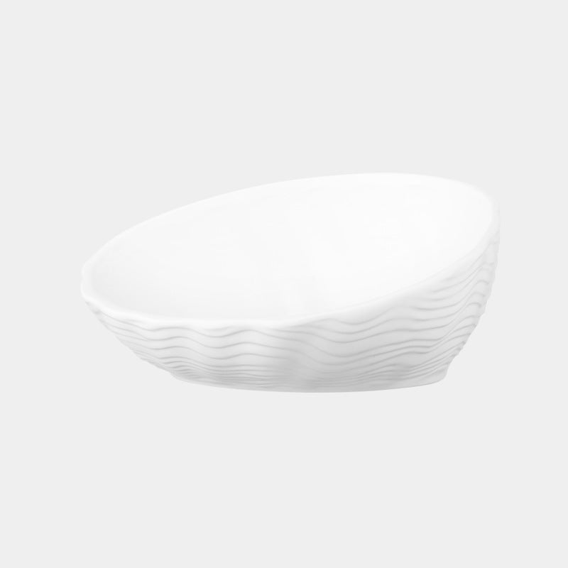 Ceramic neck cat bowl with oblique mouth