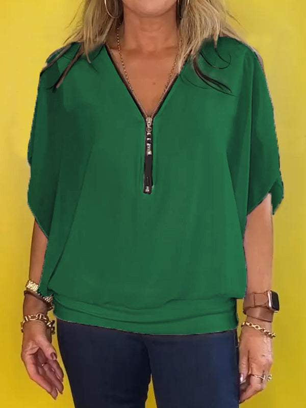 Commute Style Bat Sleeve Loose Casual Top