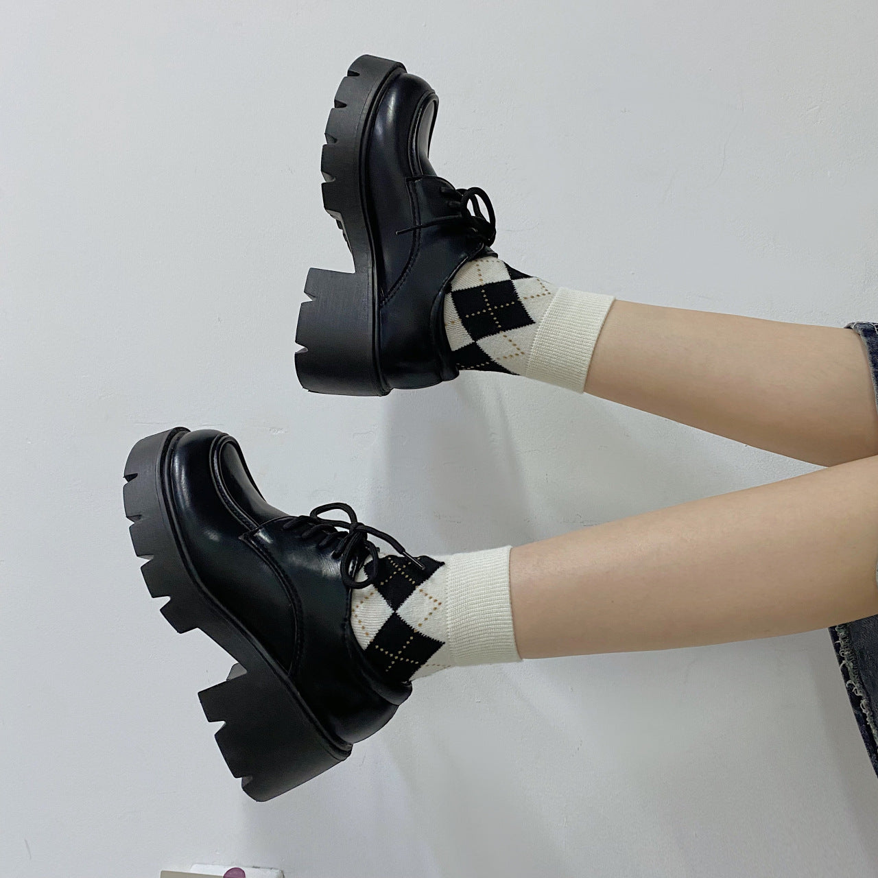 Women With High Heels Large Size And Small Leather Shoes