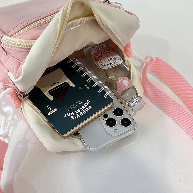 Crossbody Bag Girl Students' Personality Contrast Color