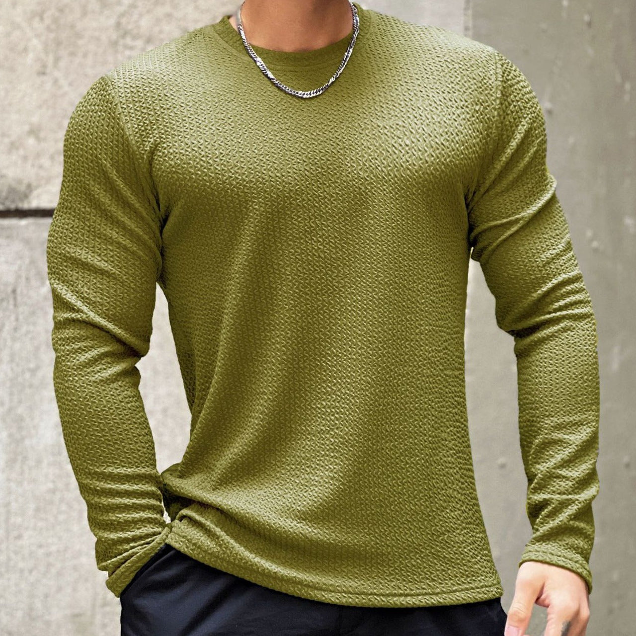 Sweater Men's Fashion Knitted Long Sleeve Top