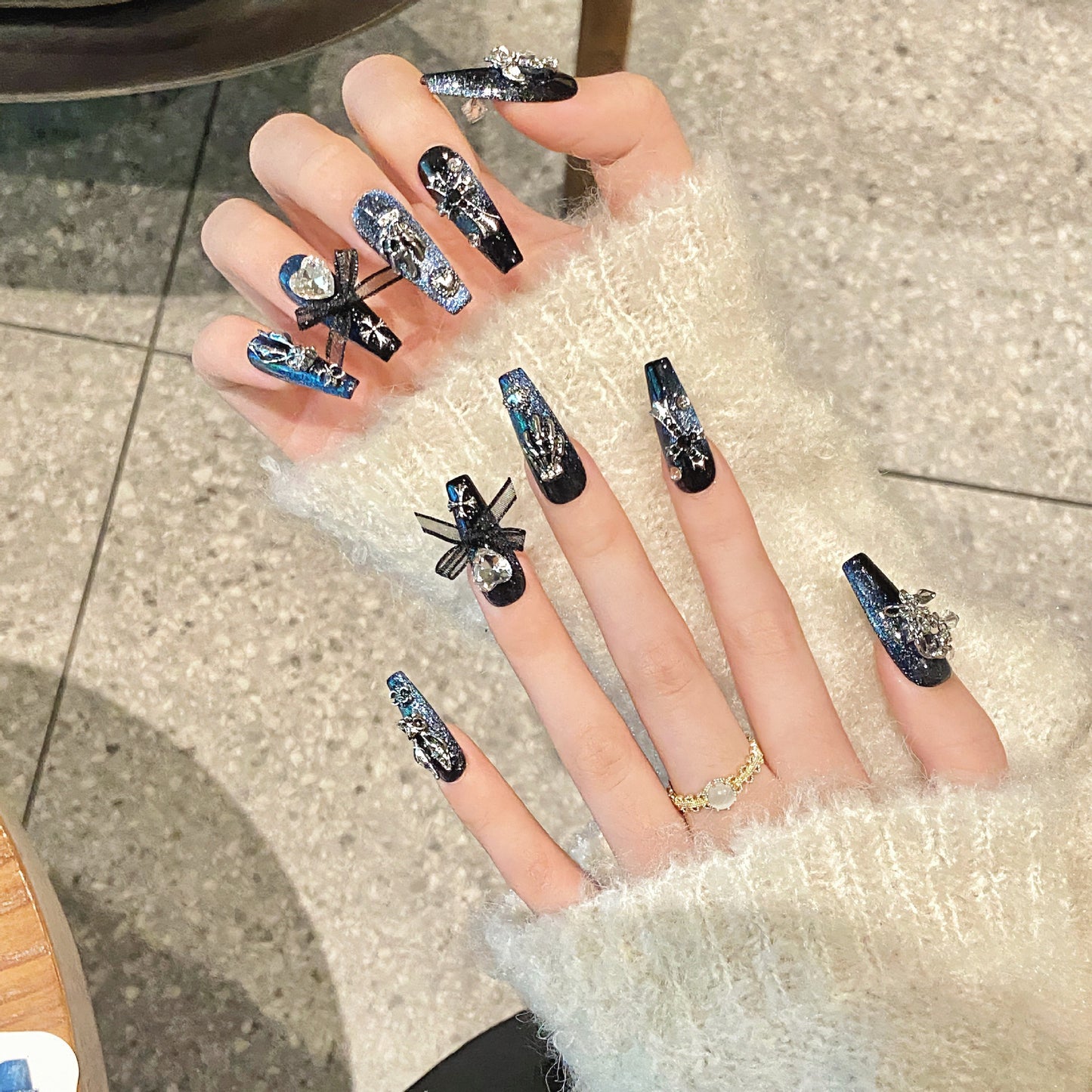 Beihai Wang Man Zircon Shining Diamond Manicure Handmade