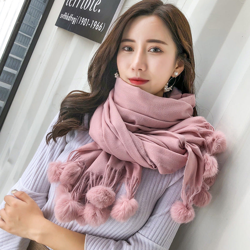 Women's Autumn And Winter Fashion Long Solid Color Scarf