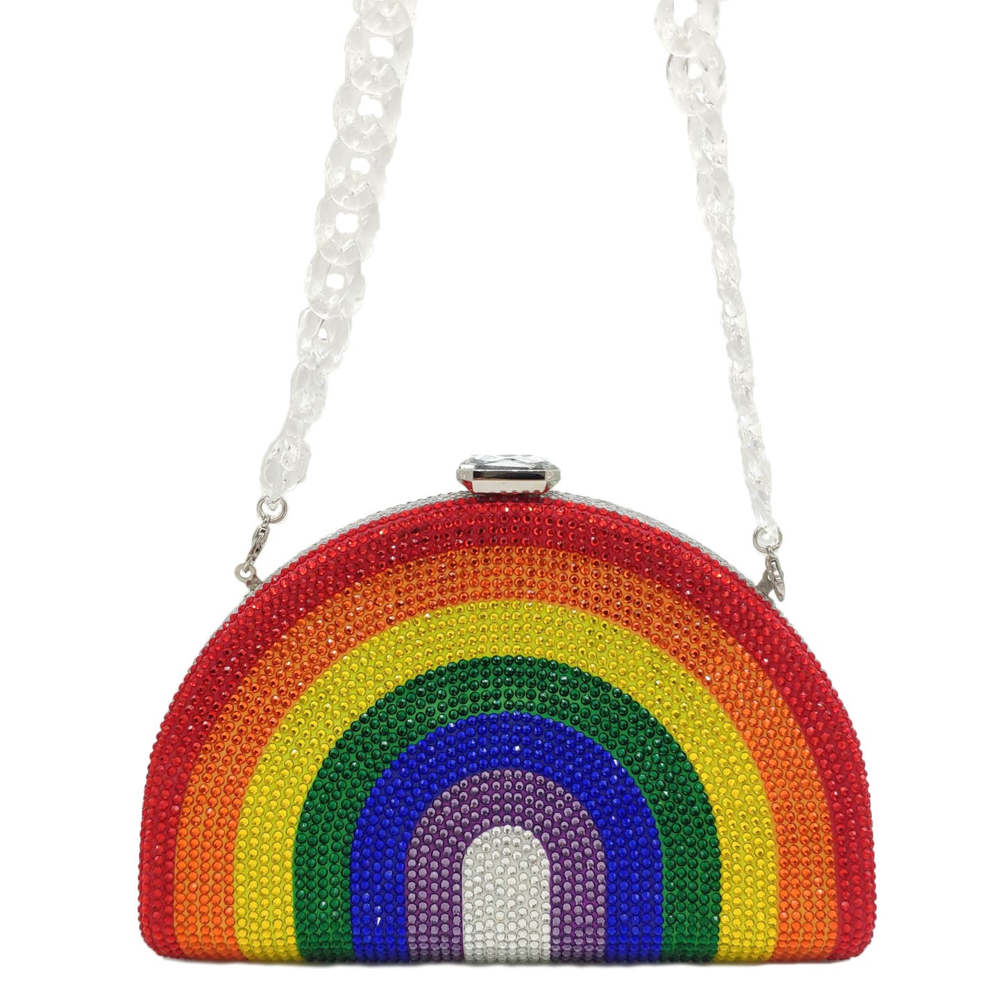 Clutch med regnbue-hot diamond taske