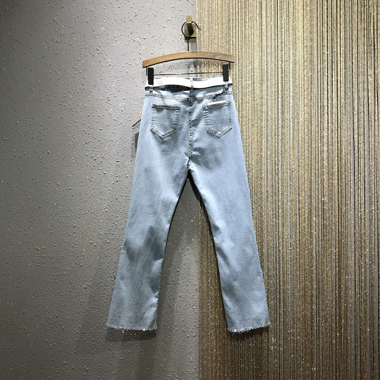 Split pencil jeans
