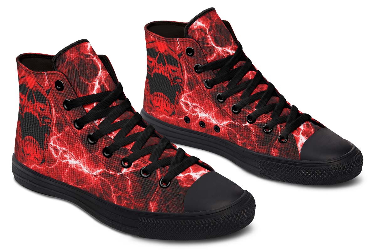 Men And Women Color Gradient Print High-top Canvas Shoes