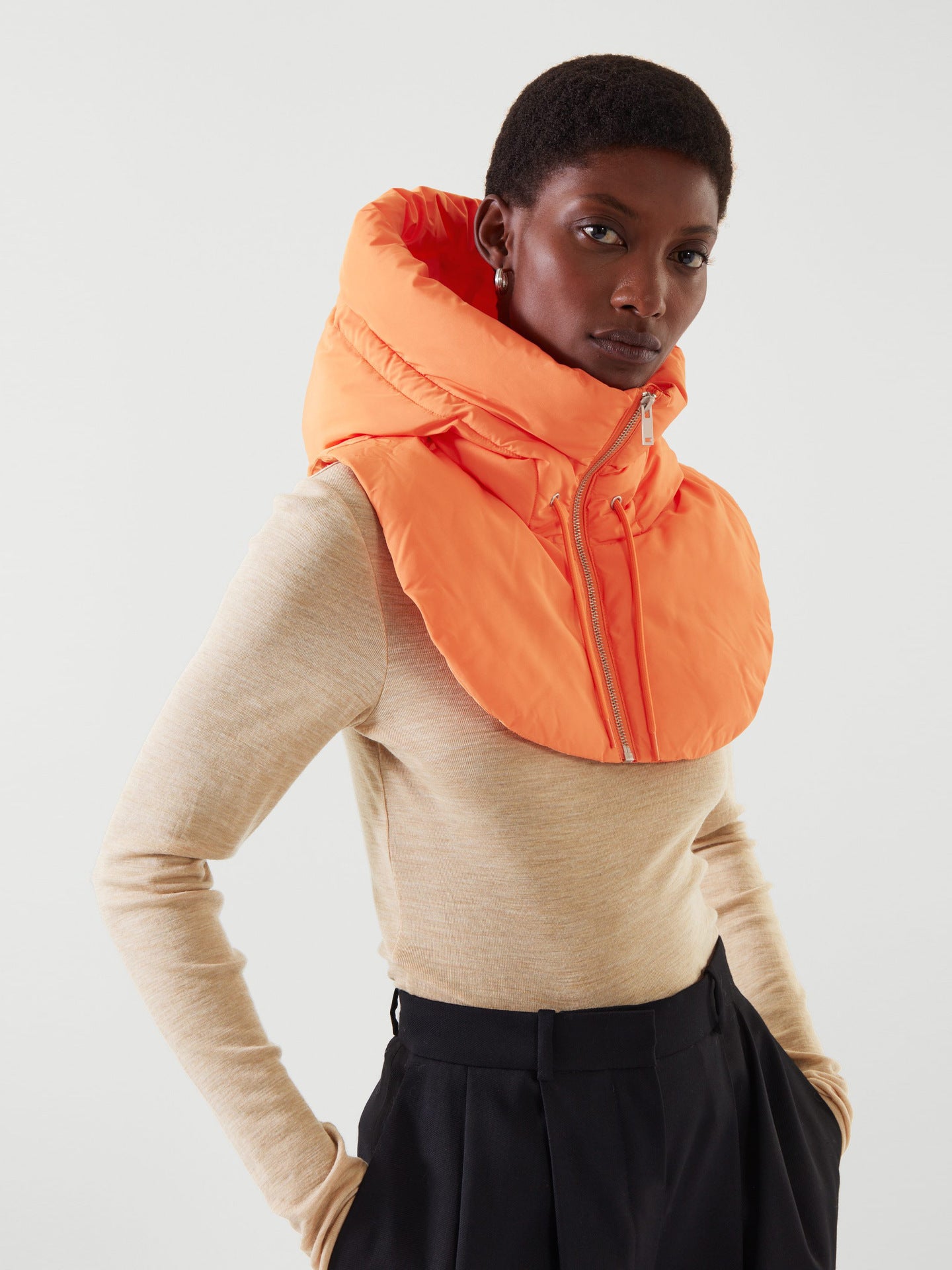 Women's Versatile Hooded False Collar Vest