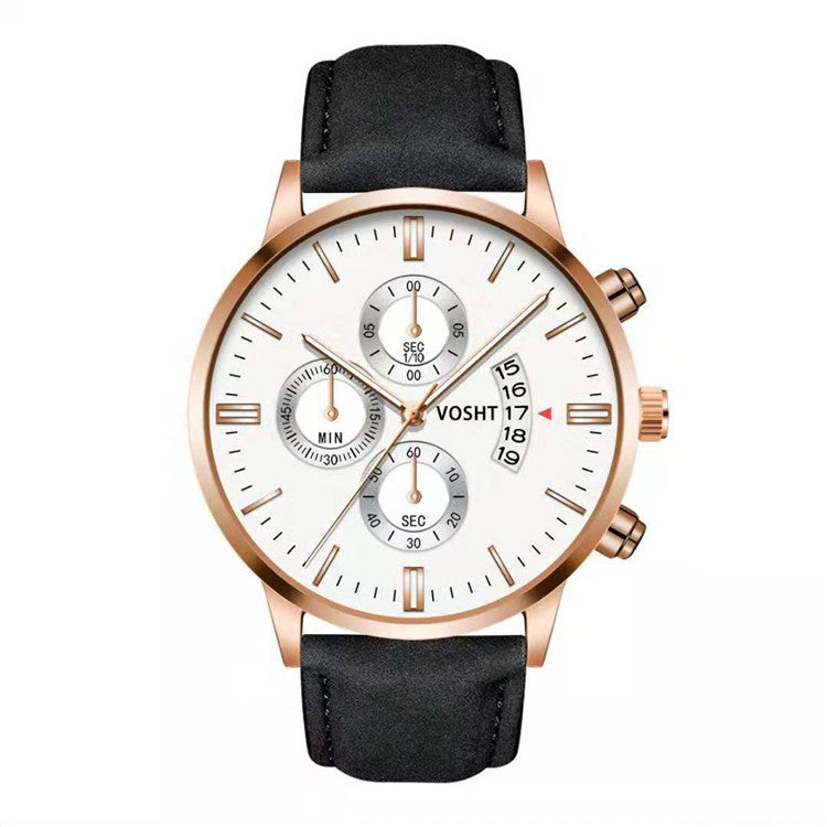 Men's Business Watch Three-eye six-point scale with calendar watch