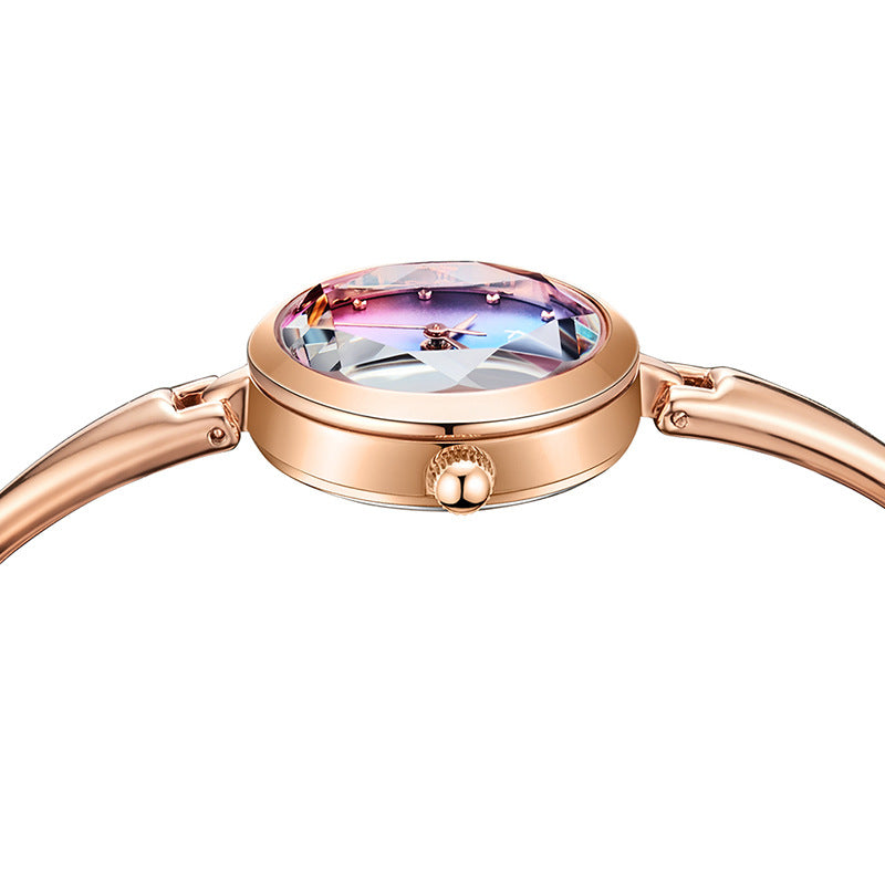 Gradient color small female quartz watch