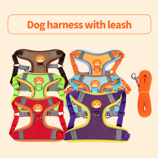 Dog Haulage Rope Package Adjustable Anti Breaking Loose Vest Pet Harness
