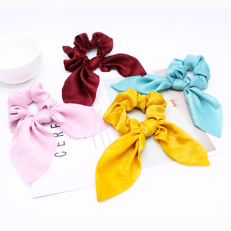 Simple fashion candy solid color rabbit ears head circle