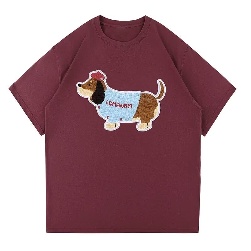 Women's Loose Cartoon Printing Stylish Simple Short Sleeve