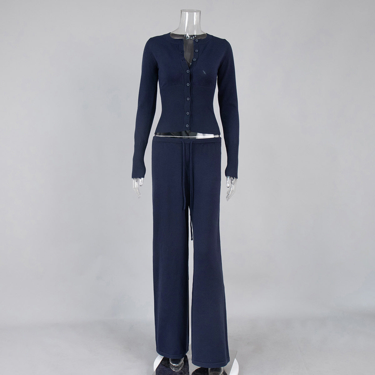 Fashionable Slim-Fit Long-Sleeve Low-Waist Pants Sweater Set