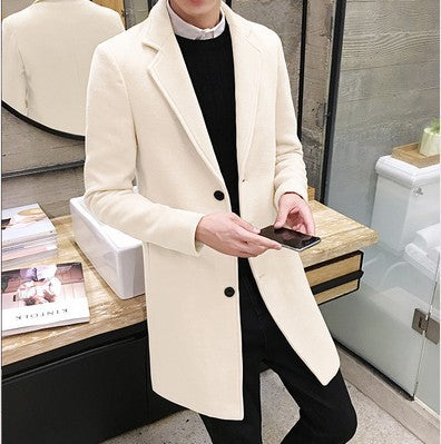 Men's wool coat Korean version slim