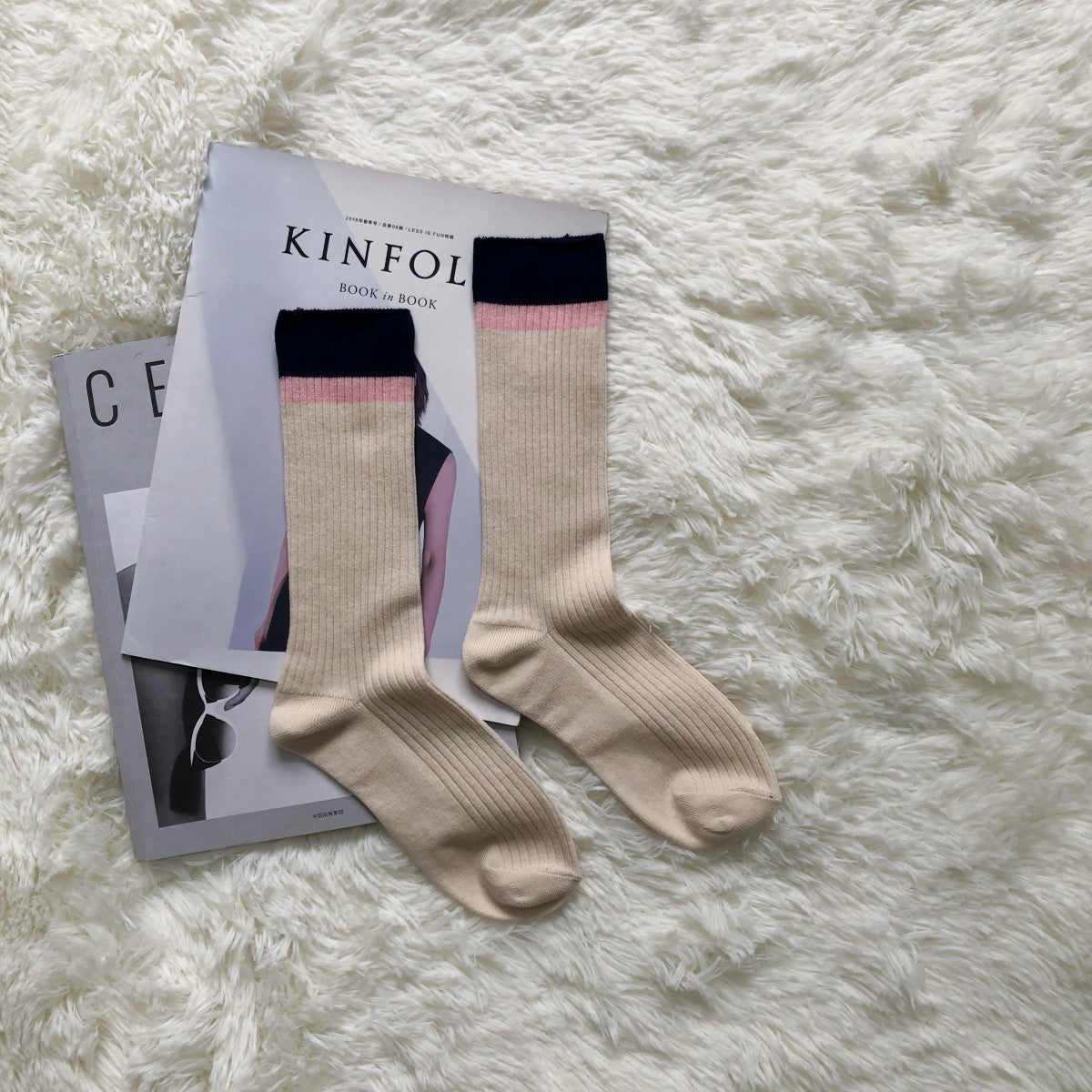 Color Matching Trendy Socks Japanese Cute Retro Pile Socks