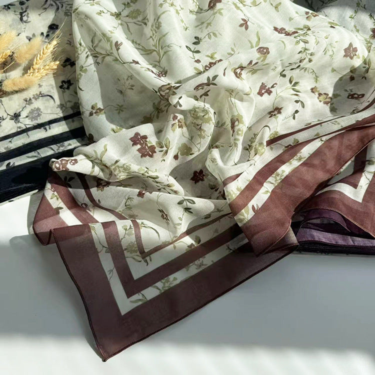 Classic Small Flower Digital Printing Scarf