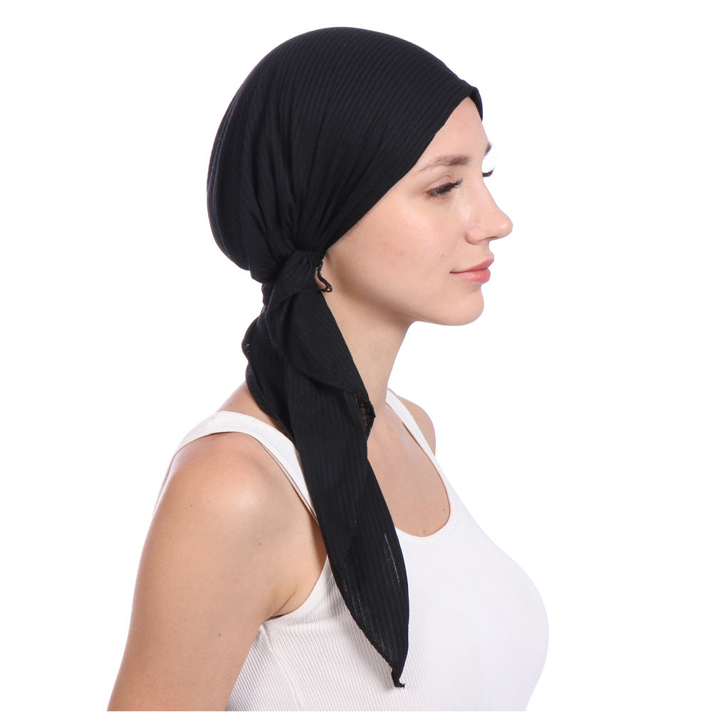 Folded curved solid color toe two tails drawn cotton cap